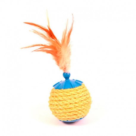 Juguete bola chuches con plumas para gato Juguete bola chuches con plumas para gato