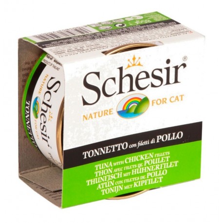 Schesir atún con filetes de pollo latas para gato Schesir atún con filetes de pollo latas para gato