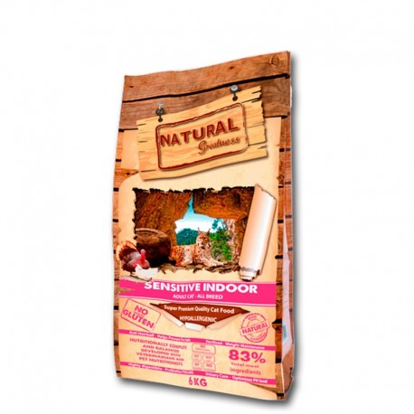 Natural greatness sensitive indoor (pollo y pavo) gatos adultos Natural greatness sensitive indoor (pollo y pavo) gatos adultos