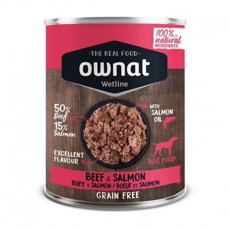 Ownat buey y salmón latas para perros Ownat buey y salmón latas para perros